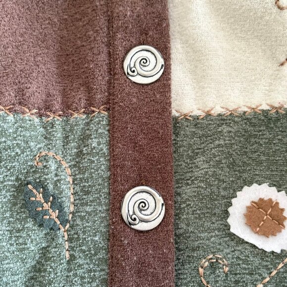 VTG Teddi cardigan patchwork sweater, XL - Picture 4 of 5